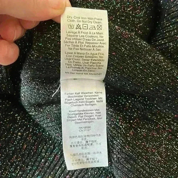 DKNY Multi-Color Shimmer Ruffle Sleeve Sweater - Picture 9 of 10